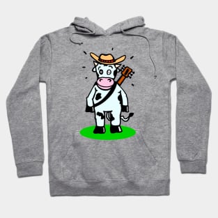 Cow with hat and guitar Hoodie